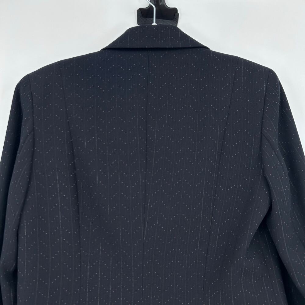 Travis Ayers Women's Black Pink Pinstripe 3 Button Career Blazer Jacket Size 10 - Picture 10 of 12